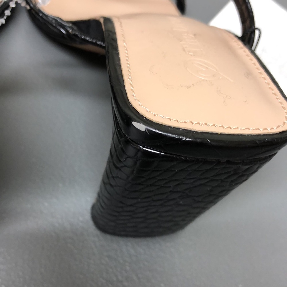 23. The Drop | Black Snake Skin Block Heels (Mismatched Sizes) - Picture 10 of 10